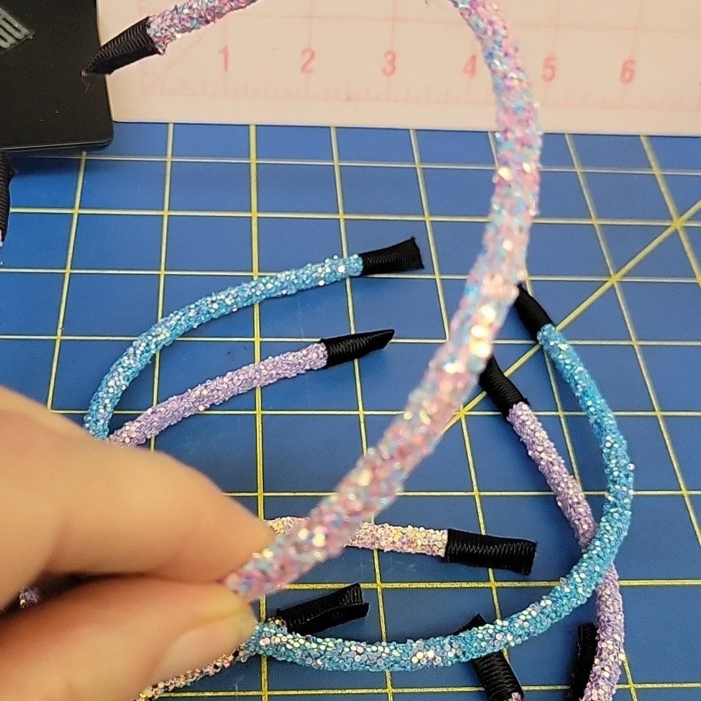 Glittery Thin Headband Set of 5 - Multicolor #7